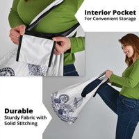 Polynesian Manta Ray Grocery Bag Blue Floral Turtle Tattoo - Polynesian Pride