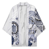 Polynesian Manta Ray Kimono Blue Floral Turtle Tattoo - Polynesian Pride