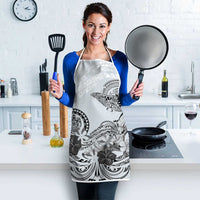 Polynesian Manta Ray Apron Gray Floral Turtle Tattoo LT9 - Polynesian Pride