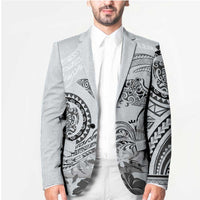 Polynesian Manta Ray Blazer Gray Floral Turtle Tattoo LT9 - Polynesian Pride