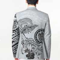 Polynesian Manta Ray Blazer Gray Floral Turtle Tattoo LT9 - Polynesian Pride