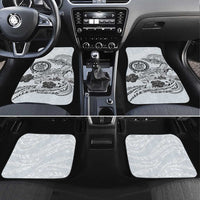 Polynesian Manta Ray Car Mats Gray Floral Turtle Tattoo LT9 Set 4pcs Gray - Polynesian Pride