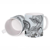 Polynesian Manta Ray Ceramic Mug Gray Floral Turtle Tattoo LT9 - Polynesian Pride