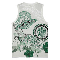 Polynesian Manta Ray Basketball Jersey Green Floral Turtle Tattoo LT9 - Polynesian Pride