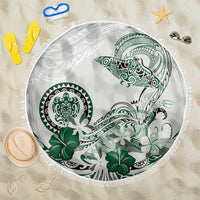 Polynesian Manta Ray Beach Blanket Green Floral Turtle Tattoo LT9 One Size 150cm Green - Polynesian Pride