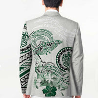 Polynesian Manta Ray Blazer Green Floral Turtle Tattoo LT9 - Polynesian Pride