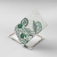 Polynesian Manta Ray Canvas Wall Art Green Floral Turtle Tattoo LT9 With Frame Green - Polynesian Pride