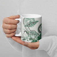Polynesian Manta Ray Ceramic Mug Green Floral Turtle Tattoo LT9 - Polynesian Pride