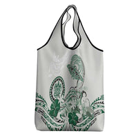 Polynesian Manta Ray Grocery Bag Green Floral Turtle Tattoo - Polynesian Pride