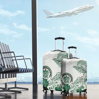 Polynesian Manta Ray Luggage Cover Green Floral Turtle Tattoo - Polynesian Pride