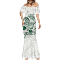 Polynesian Manta Ray Mermaid Dress Green Floral Turtle Tattoo - Polynesian Pride