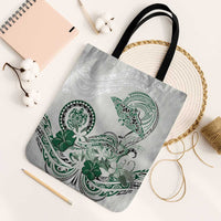 Polynesian Manta Ray Tote Bag Green Floral Turtle Tattoo - Polynesian Pride