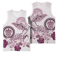 Polynesian Manta Ray Basketball Jersey Pink Floral Turtle Tattoo LT9 - Polynesian Pride