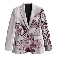 Polynesian Manta Ray Blazer Pink Floral Turtle Tattoo LT9 Unisex Pink - Polynesian Pride