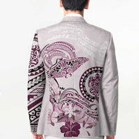 Polynesian Manta Ray Blazer Pink Floral Turtle Tattoo LT9 - Polynesian Pride