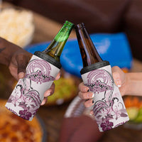 Polynesian Manta Ray 4 in 1 Can Cooler Tumbler Pink Floral Turtle Tattoo LT9 - Polynesian Pride