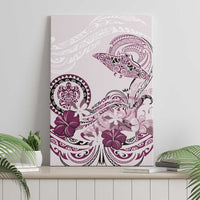 Polynesian Manta Ray Canvas Wall Art Pink Floral Turtle Tattoo LT9 - Polynesian Pride