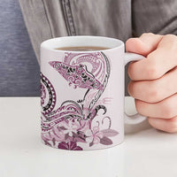 Polynesian Manta Ray Ceramic Mug Pink Floral Turtle Tattoo LT9 - Polynesian Pride