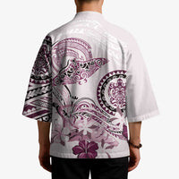 Polynesian Manta Ray Kimono Pink Floral Turtle Tattoo - Polynesian Pride