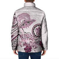 Polynesian Manta Ray Padded Jacket Pink Floral Turtle Tattoo LT9 - Polynesian Pride
