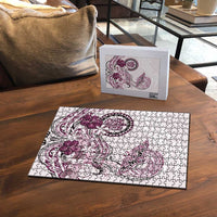 Polynesian Manta Ray Puzzle Pink Floral Turtle Tattoo LT9 - Polynesian Pride