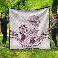 Polynesian Manta Ray Quilt Pink Floral Turtle Tattoo - Polynesian Pride