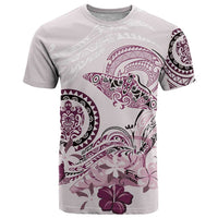 Polynesian Manta Ray T Shirt Pink Floral Turtle Tattoo - Polynesian Pride