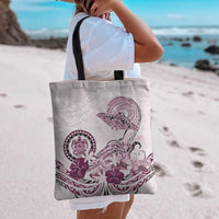 Polynesian Manta Ray Tote Bag Pink Floral Turtle Tattoo - Polynesian Pride
