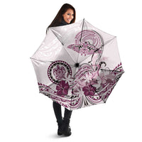 Polynesian Manta Ray Umbrella Pink Floral Turtle Tattoo - Polynesian Pride