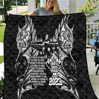 New Zealand Rugby Quilt Black Haka Dance With NZ Champions History LT9 Black - Polynesian Pride
