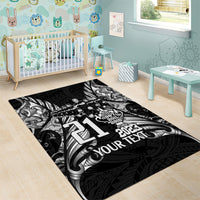 Custom New Zealand Rugby Area Rug Black Haka Dance With NZ Champions History LT9 - Polynesian Pride