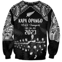 NZ Rugby Sweatshirt Kapa Opango Maori Haka With Years of The All Black Champions LT9 Unisex Black - Polynesian Pride