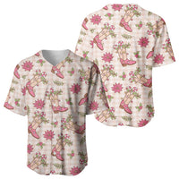 Beige Paniolo Palaka Hawaiian Cowgirl Christmas Baseball Jersey LT9 - Polynesian Pride