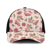 Beige Paniolo Palaka Hawaiian Cowgirl Christmas Baseball Net Cap LT9 One Size Black Beige - Polynesian Pride