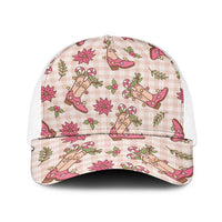 Beige Paniolo Palaka Hawaiian Cowgirl Christmas Baseball Net Cap LT9 One Size White Beige - Polynesian Pride