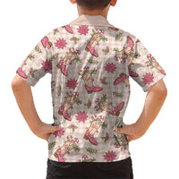 Beige Paniolo Palaka Hawaiian Cowgirl Christmas Family Matching Mermaid Dress and Hawaiian Shirt - Polynesian Pride