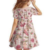 Beige Paniolo Palaka Hawaiian Cowgirl Christmas Family Matching Off Shoulder Maxi Dress and Hawaiian Shirt - Polynesian Pride