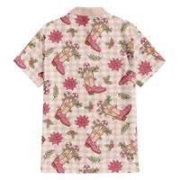 Beige Paniolo Palaka Hawaiian Cowgirl Christmas Family Matching Tank Maxi Dress and Hawaiian Shirt - Polynesian Pride