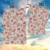 Beige Paniolo Palaka Hawaiian Cowgirl Christmas Garden Flag - Polynesian Pride