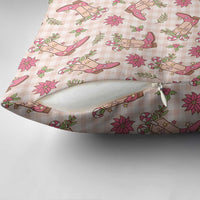 Beige Paniolo Palaka Hawaiian Cowgirl Christmas Pillow Cover - Polynesian Pride