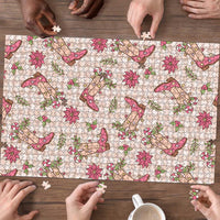 Beige Paniolo Palaka Hawaiian Cowgirl Christmas Puzzle - Polynesian Pride