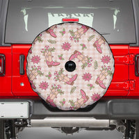 Beige Paniolo Palaka Hawaiian Cowgirl Christmas Spare Tire Cover - Polynesian Pride