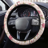 Beige Paniolo Palaka Hawaiian Cowgirl Christmas Steering Wheel Cover - Polynesian Pride