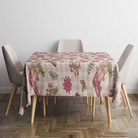 Beige Paniolo Palaka Hawaiian Cowgirl Christmas Tablecloth - Polynesian Pride