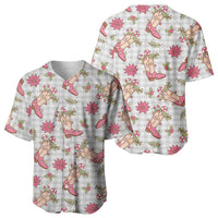 Gray Paniolo Palaka Hawaiian Cowgirl Christmas Baseball Jersey LT9 - Polynesian Pride