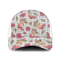 Gray Paniolo Palaka Hawaiian Cowgirl Christmas Baseball Net Cap LT9 One Size White Gray - Polynesian Pride