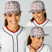Gray Paniolo Palaka Hawaiian Cowgirl Christmas Baseball Net Cap LT9 - Polynesian Pride