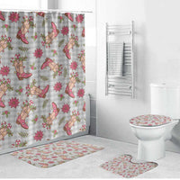 Gray Paniolo Palaka Hawaiian Cowgirl Christmas Bathroom Set - Polynesian Pride