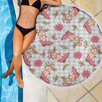 Gray Paniolo Palaka Hawaiian Cowgirl Christmas Beach Blanket - Polynesian Pride