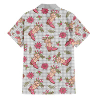 Gray Paniolo Palaka Hawaiian Cowgirl Christmas Family Matching Long Sleeve Bodycon Dress and Hawaiian Shirt - Polynesian Pride